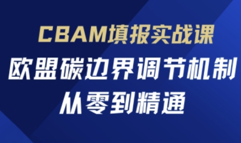 CBAM填报实战课，欧盟碳边界调节机制，从零到精通-轻创终点站